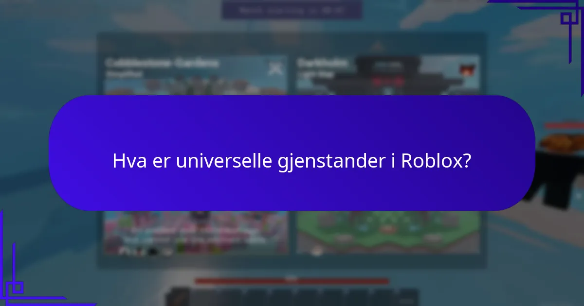 Hva er universelle gjenstander i Roblox?
